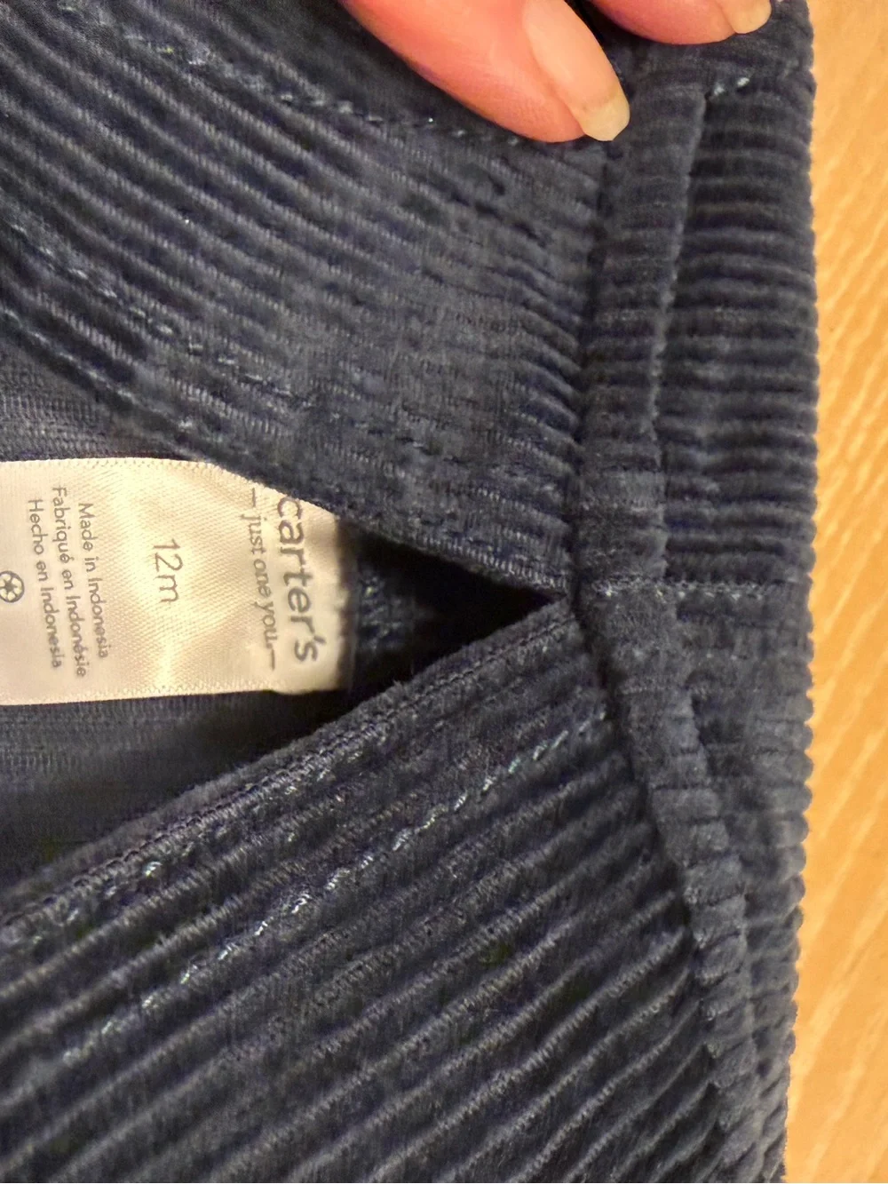 Carter's Navy Corduroy Overalls with Button Details